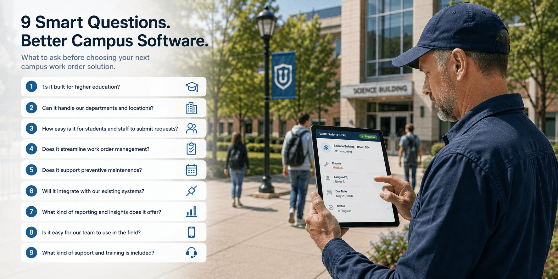 9 Campus Work Order Software Questions for 2026