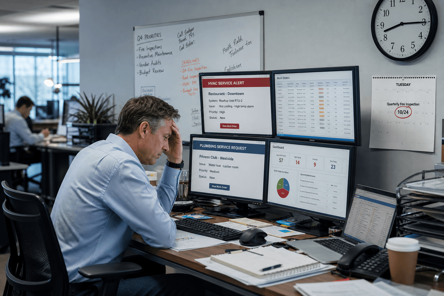 CMMS software dashboard for managing work orders, assets, and preventive maintenance