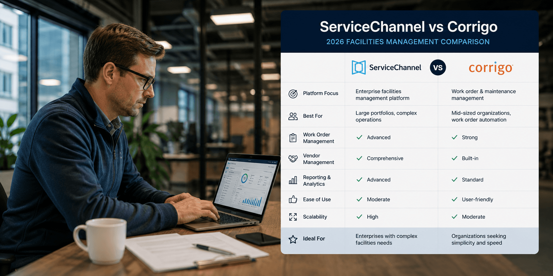 ServiceChannel vs Corrigo: 2026 Facilities Management Comparison