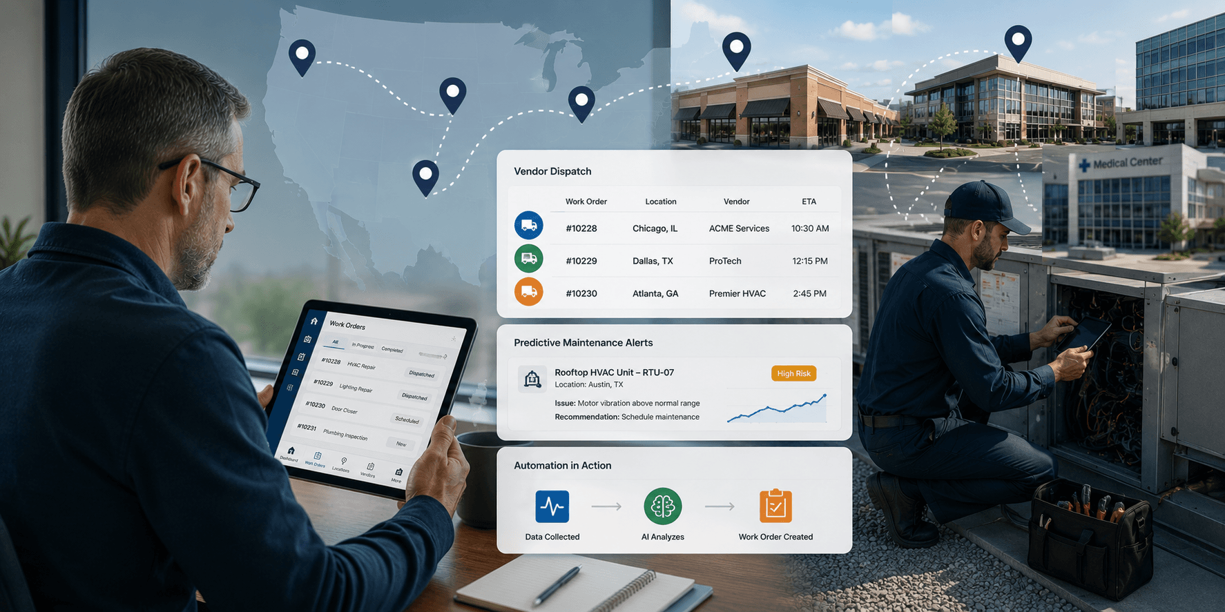 Vendor Dispatch and Predictive Maintenance Automation for Multi-Site Team